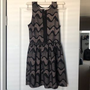 Back & Tan cinched waistline dress